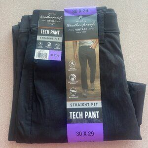 Weatherproof Vintage Black Straight Fit Tech Pants. Size 30x29. NWT.